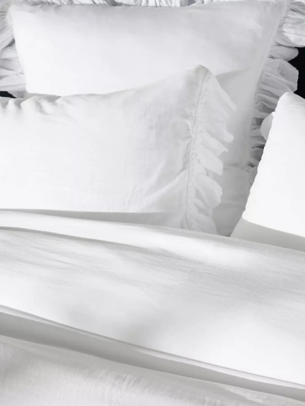 Organic Cotton Spa Sateen Ruffled Duvet Cover